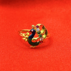 PEACOCK ENAMEL RING