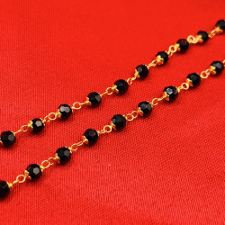 CRYSTAL BLACK BALL CHAIN