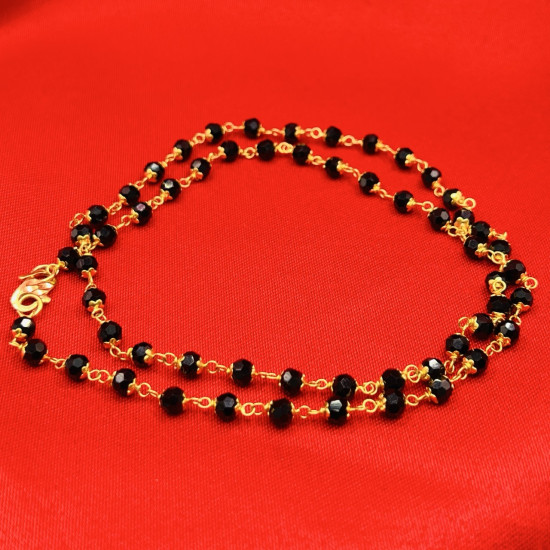 CRYSTAL BLACK BALL CHAIN