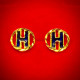 H ROUND ENGRAVED EARRING 916
