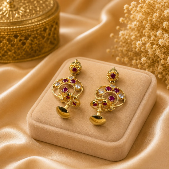 FANCY STONE EARRING   (FREE WORKMANSHIP)