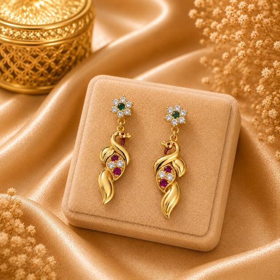 PEACOCK DESIGN EARRING   ( FREE WORKMANSHIP )