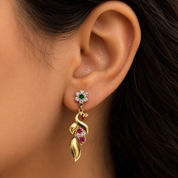 PEACOCK DESIGN EARRING   ( FREE WORKMANSHIP )