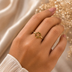 FLOWER DESIGN RING ( HOLLOW )