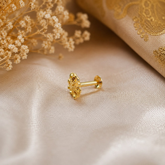 FLOWER GOLD NOSE PIN ( 9K )