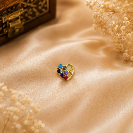 LOVE STONE NOSE PIN ( 9K )