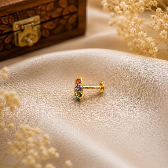 LOVE STONE NOSE PIN ( 9K )