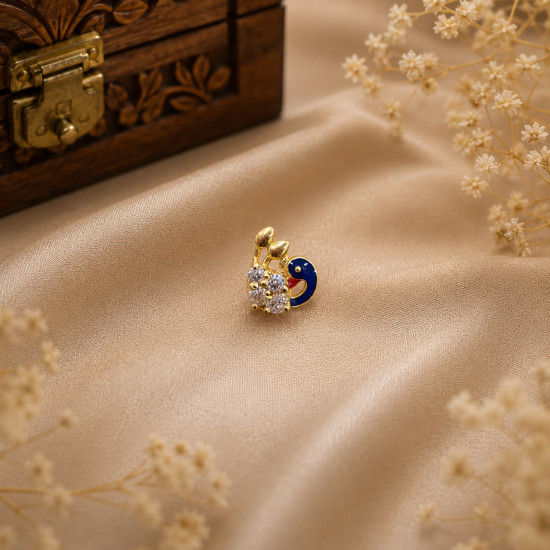 PEACOCK NOSE PIN ( 9K )