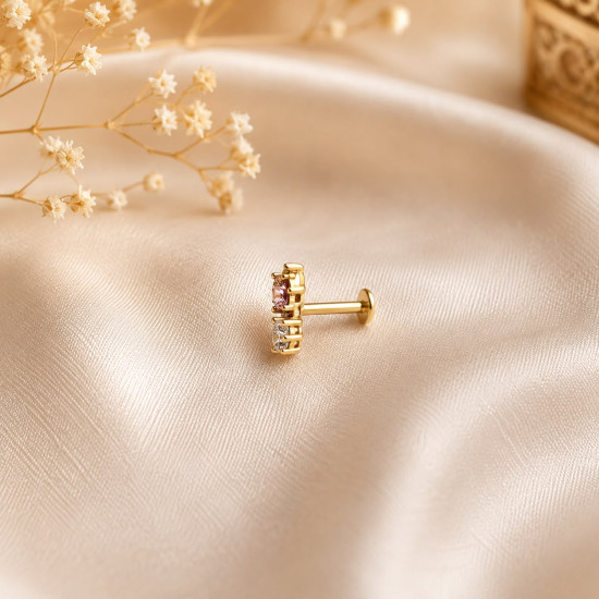 SEVEN STONE NOSE PIN ( 9K )