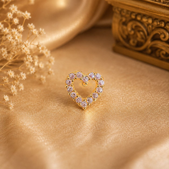 LOVE STONE NOSE PIN ( 9K )