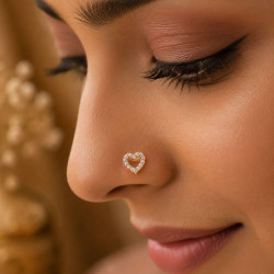 LOVE STONE NOSE PIN ( 9K )
