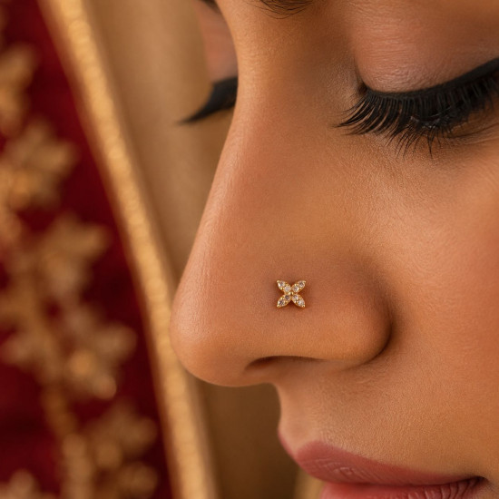 FANCY STONE NOSE PIN ( 9K )