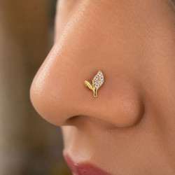 LEAF DESIGN NOSE PIN ( 9K )
