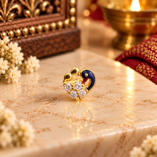 PEACOCK NOSE PIN ( 9K )
