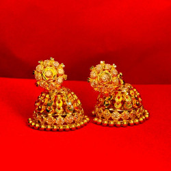 Flower White Stone Jimikki Earring