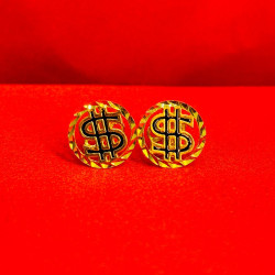 Dollar Round Enamel Earring