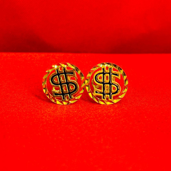 Dollar Round Enamel Earring