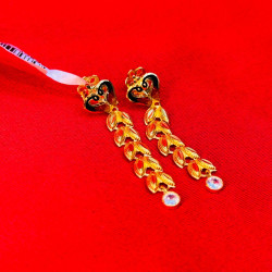 Peacock Heart Dangling Stone Earring