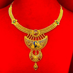 Calcutta Peacock Enamel Necklace