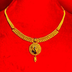 Calcutta Peacock Enamel Necklace