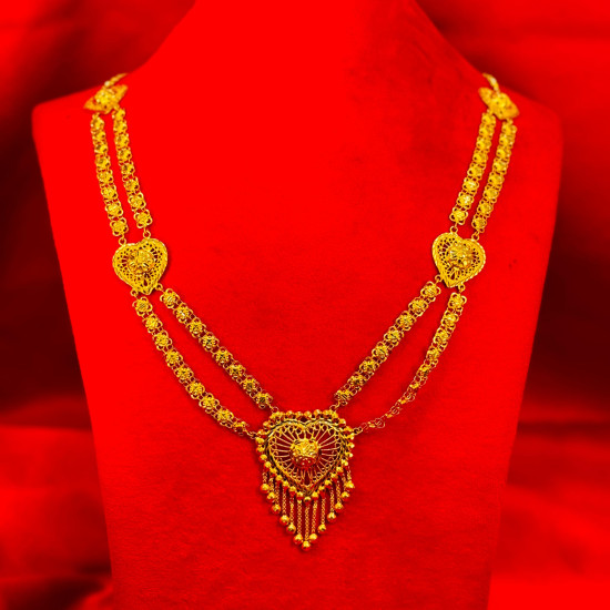 Dangling Heart Design Malai Necklace