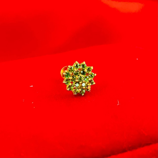 Bombay Stone (Green) Nose Pin