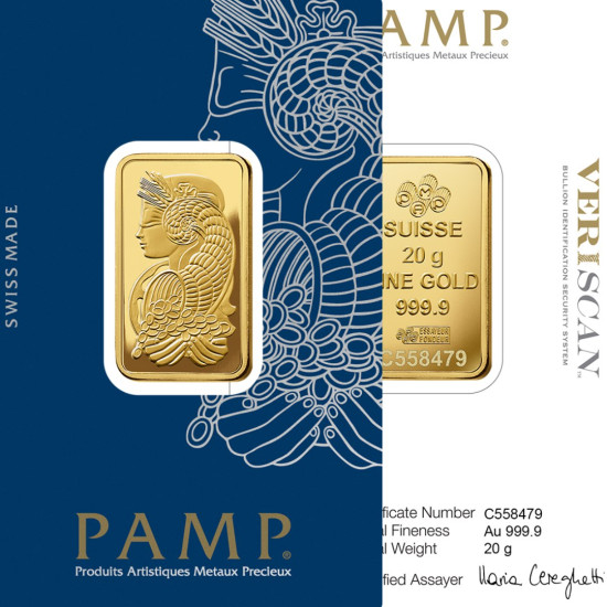 20 Gram PAMP Gold Bar