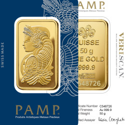 50 Gram PAMP Gold Bar