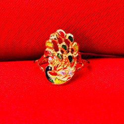 Peacock Enamel Ring